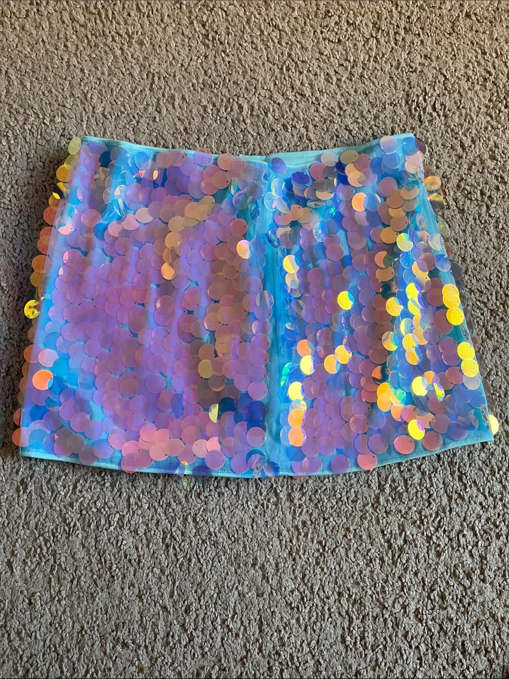 Gbemi Blue Sequin Mini Skirt - Shimmering Mermaid Style